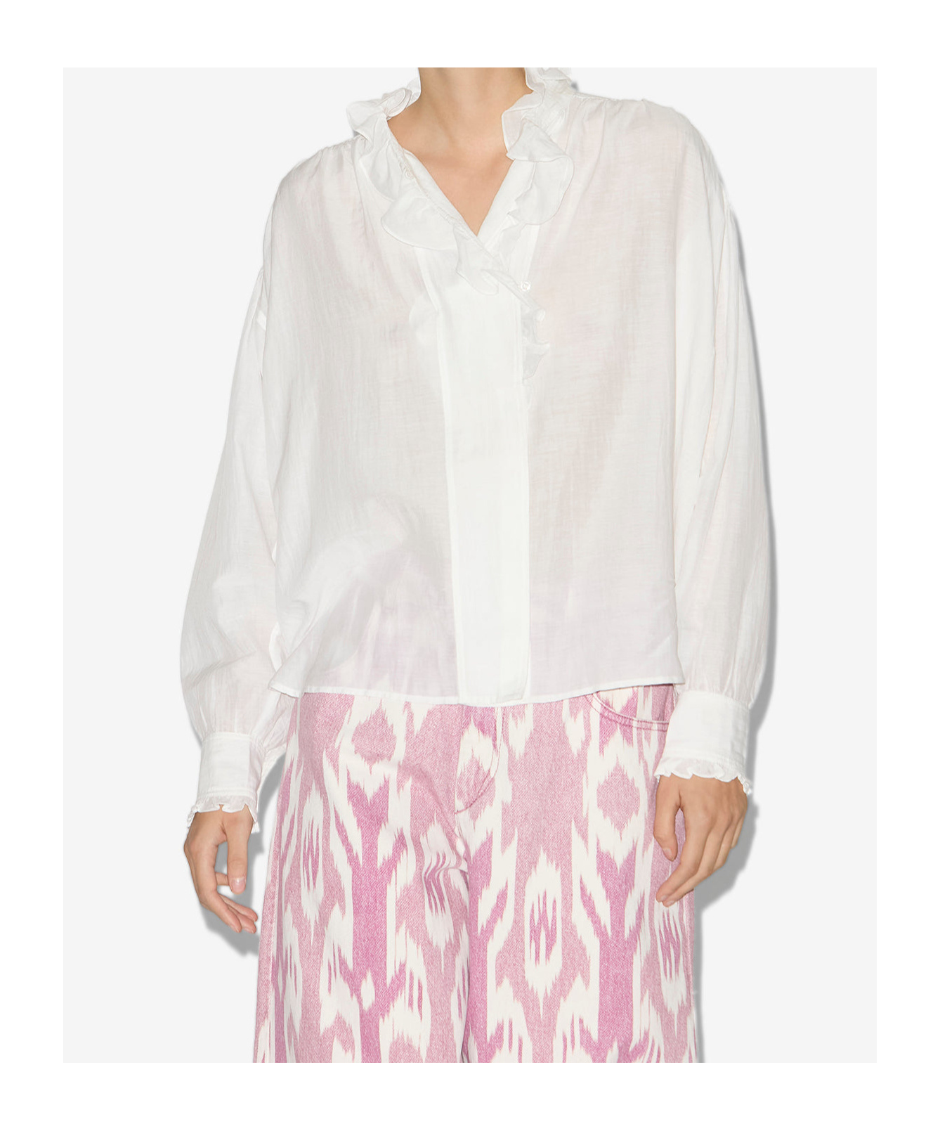 Isabel Marant Étoile Pamias Ruffled Top In White