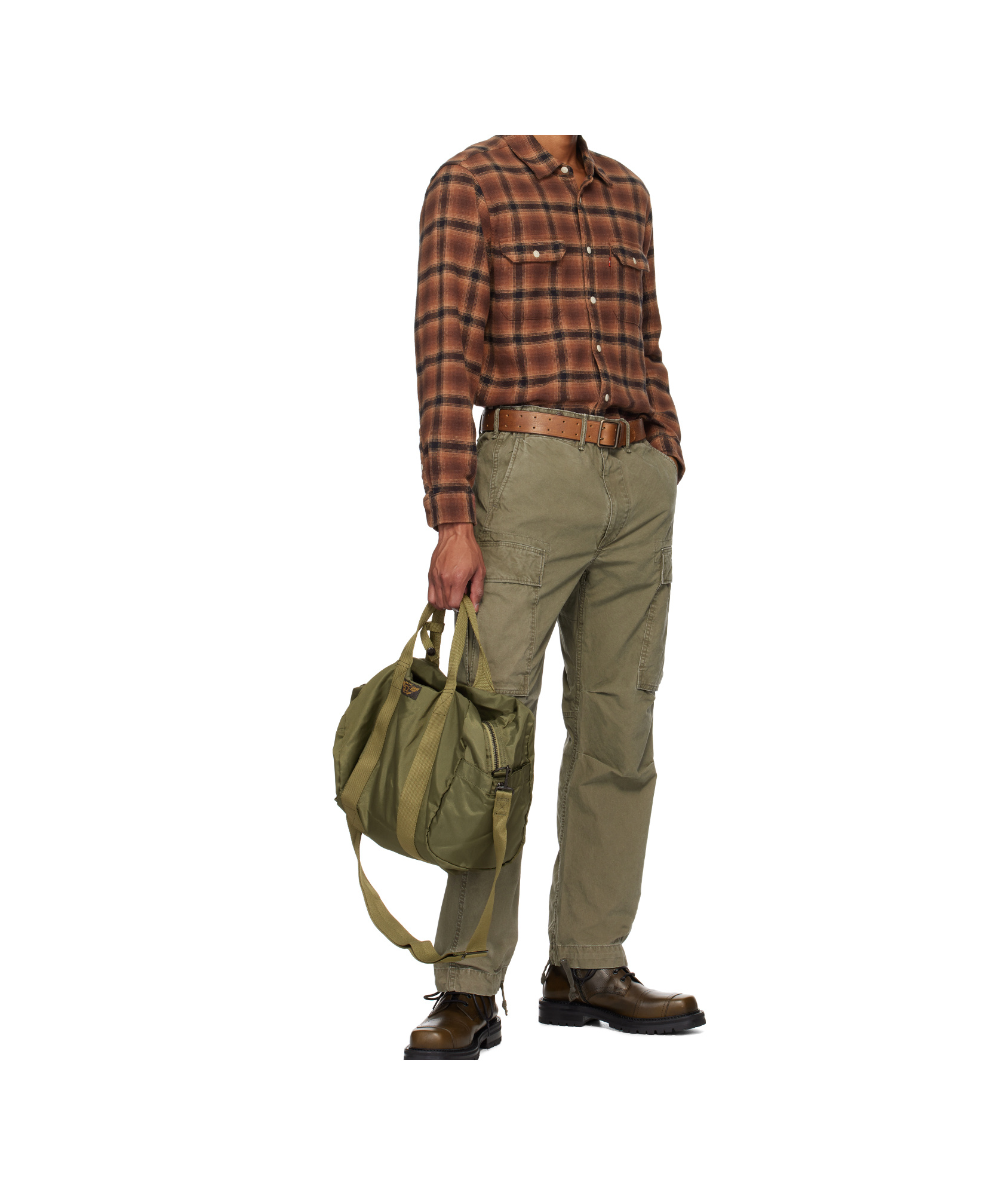 Rrl Conrad Belt In Brown