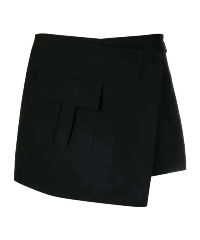 Msgm Asymmetric Tailored Skort In Black