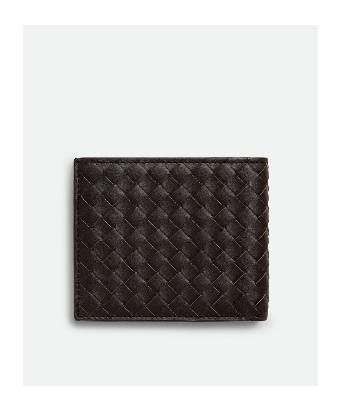 Bottega Veneta Small Double Folding Wallet With Change Purse In Black