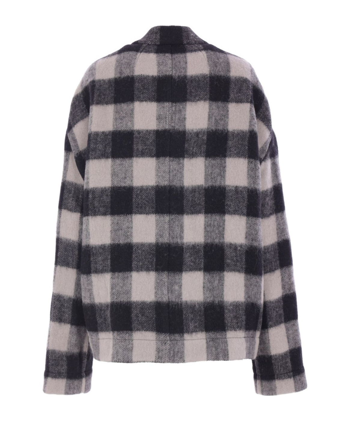 Rick Owens Checked Wool Jacket In Black