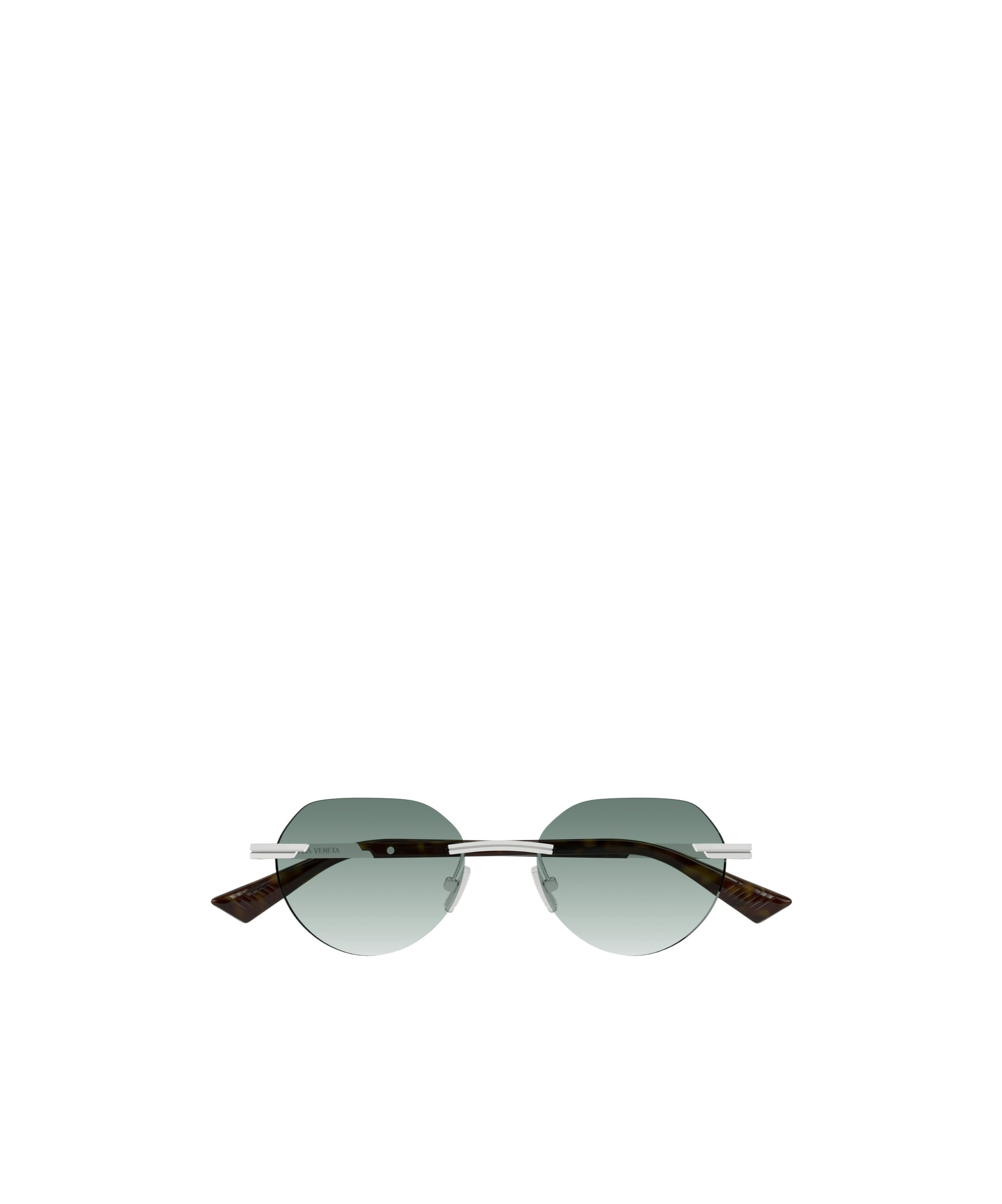 Bottega Veneta Letter Detail Sunglasses In Green