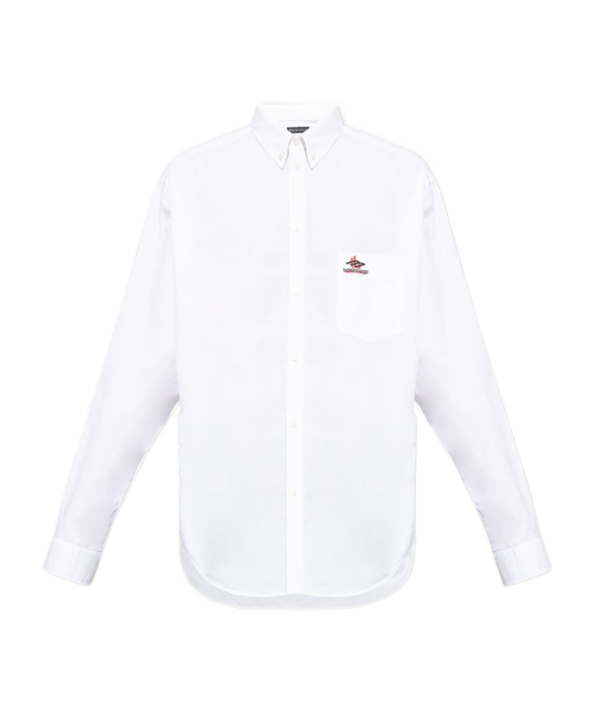 Balenciaga Logo-print Cotton Shirt In White