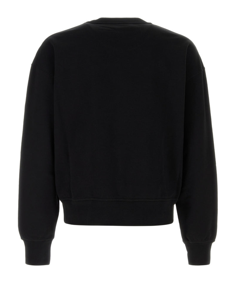 Alexander Mcqueen Cotton Sweatshirt With Ribbed Cuffs And Hem In Black