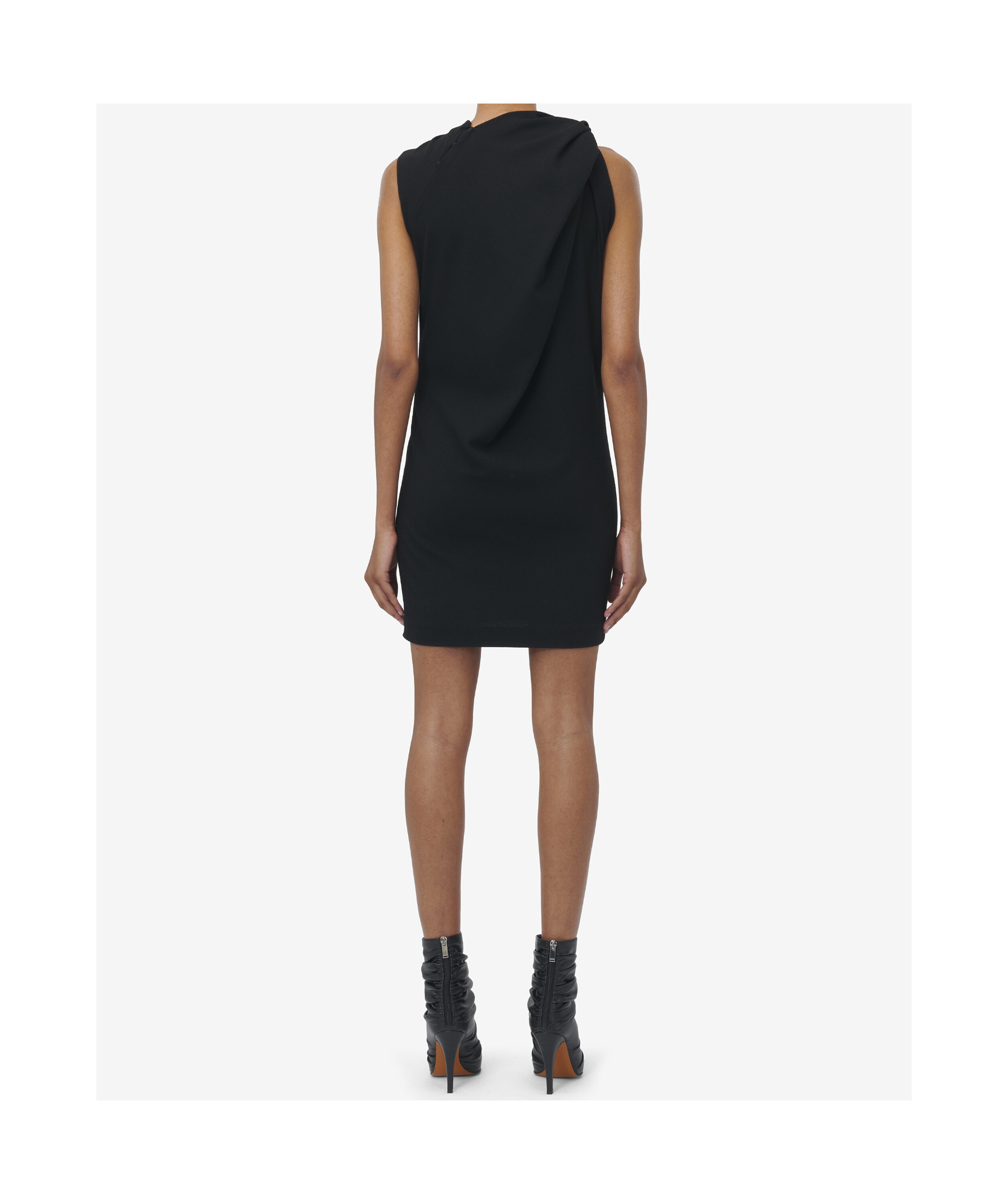 Alexander Mcqueen Knot Mini Dress In Black