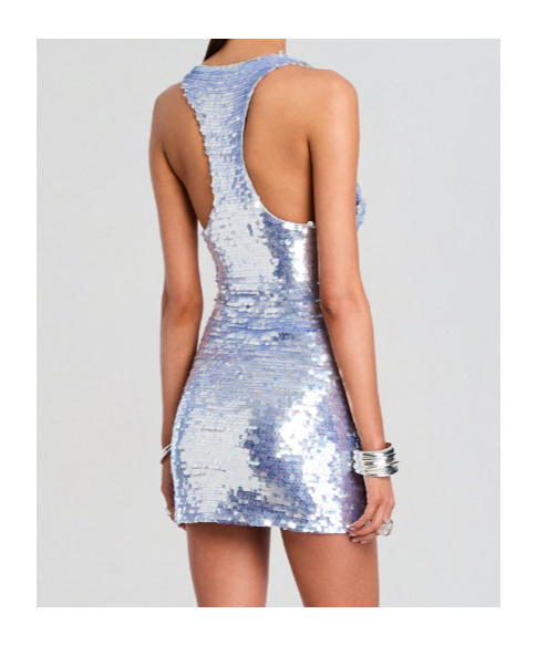 Retroféte Joanne Sequin-embellished Dress In Blue