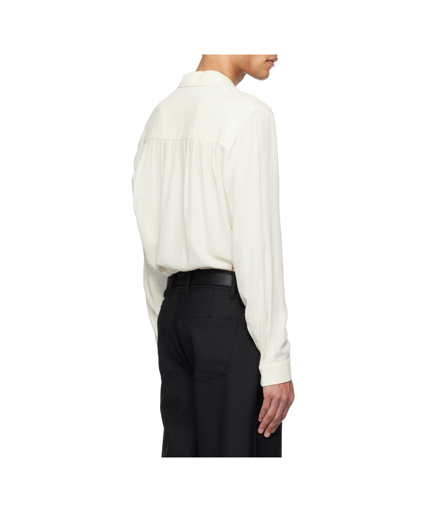 Séfr Crepe Long-sleeved Shirt In Off-white