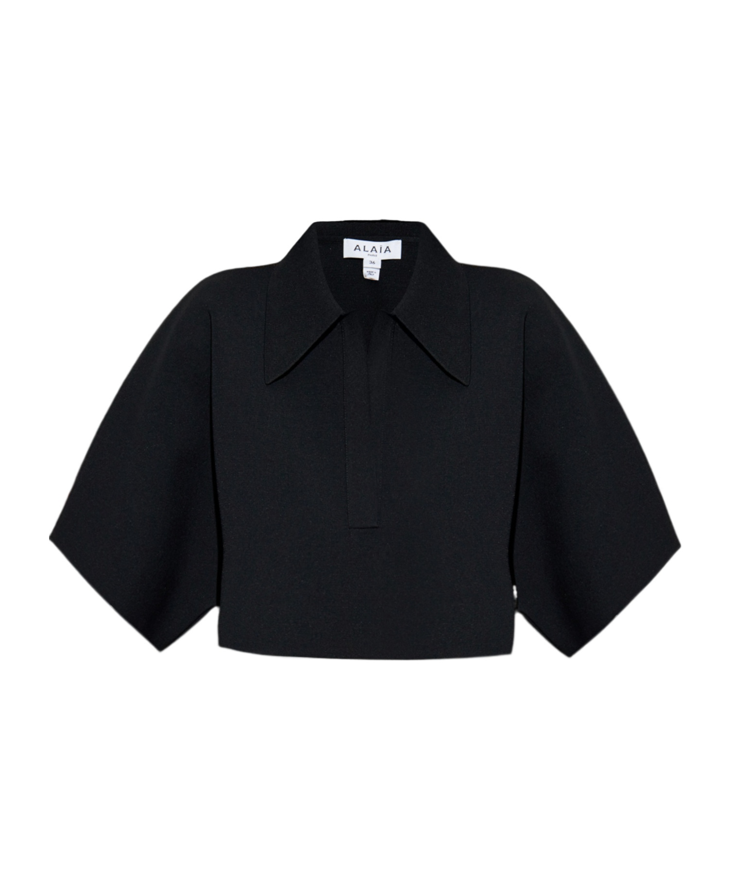Shop Alaïa Lapel Short Sleeve Polo Shirt In Black