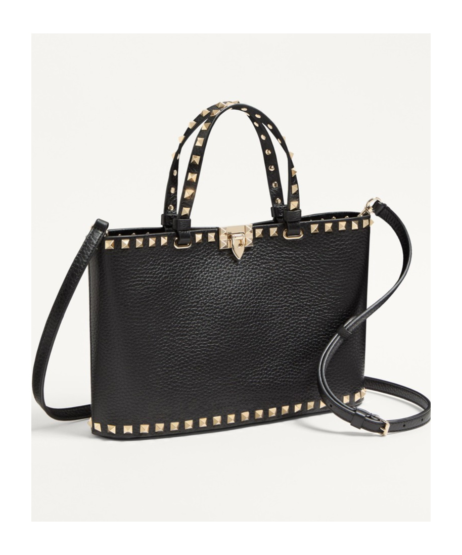 Valentino Garavani Rockstud Small Shopping Bag In Grainy Calfskin