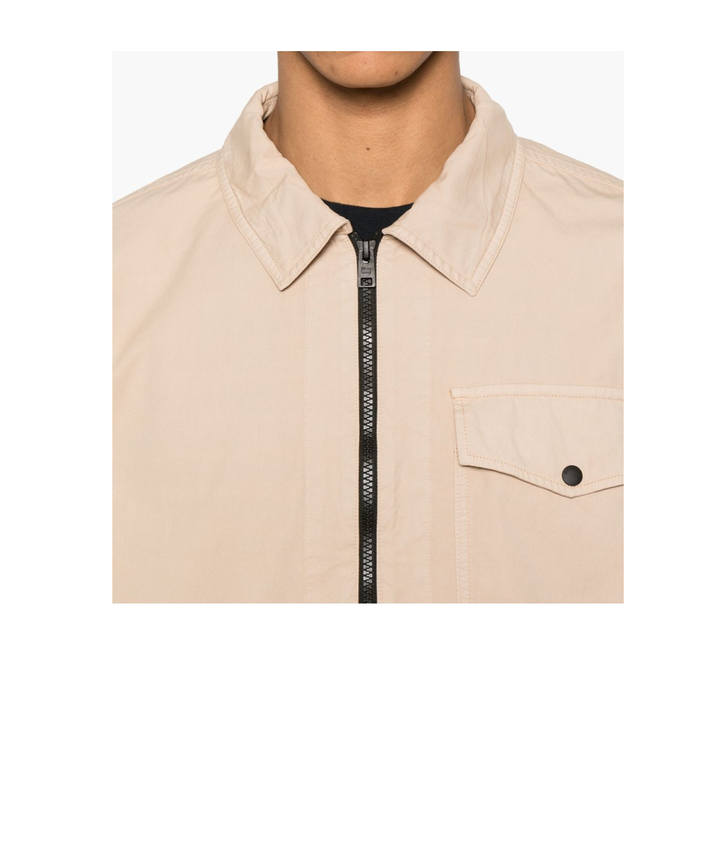 Woolrich Beige Jacket With Pockets And Zip Closure
