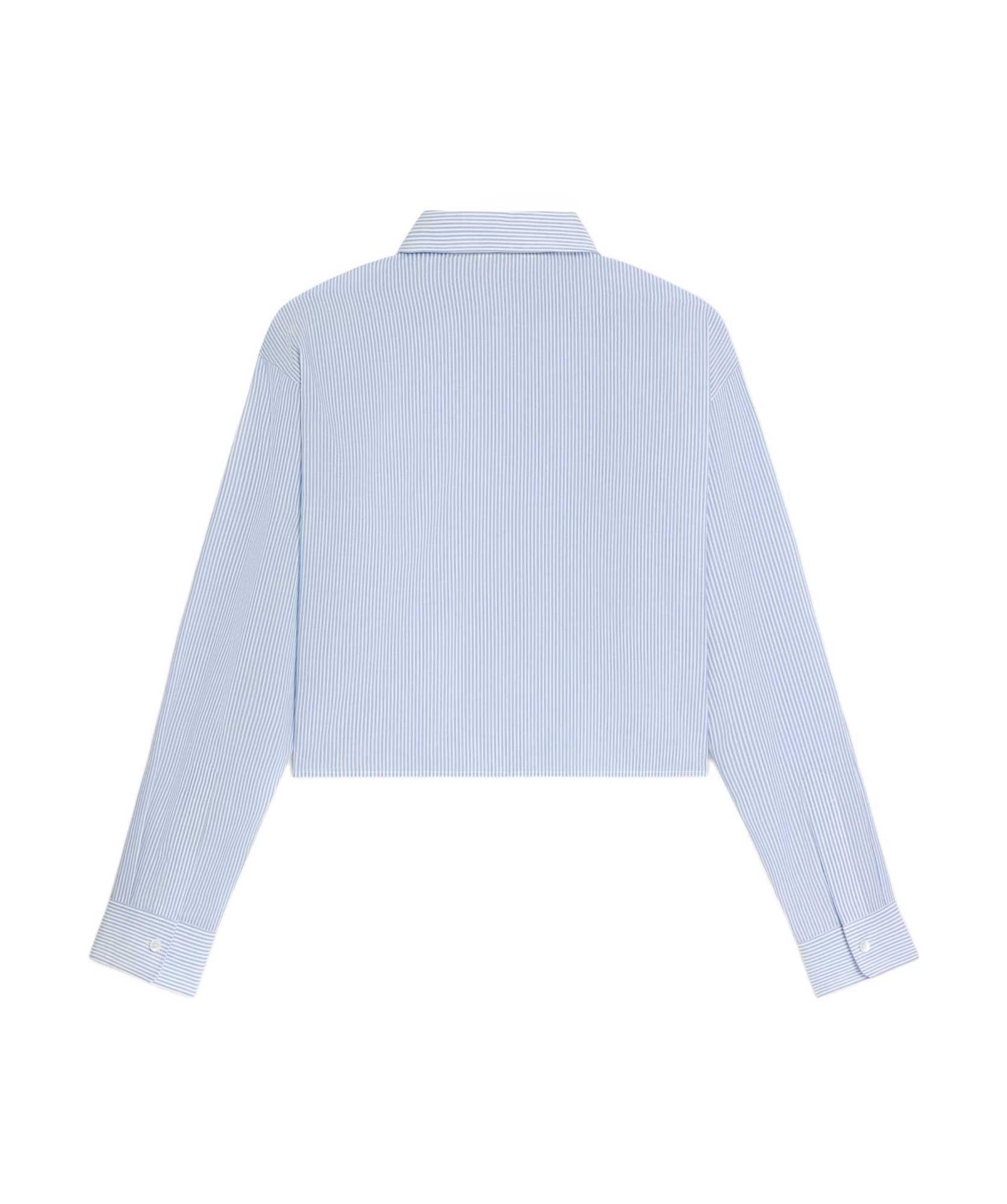 Celine Women Crop Striped Shirt In Blue