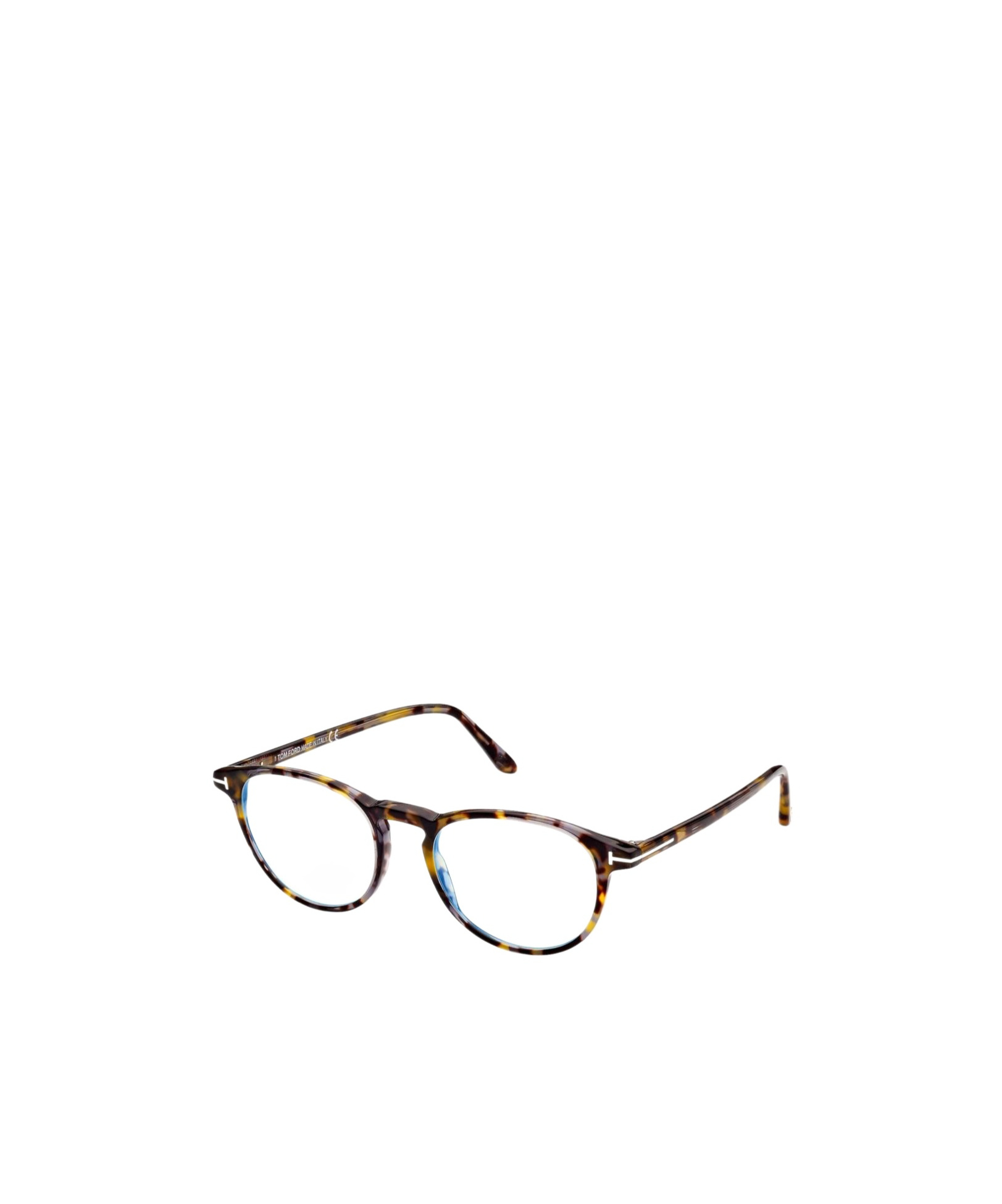 Tom Ford 51mm Round Blue Light Blocking Optical Glasses In Brown