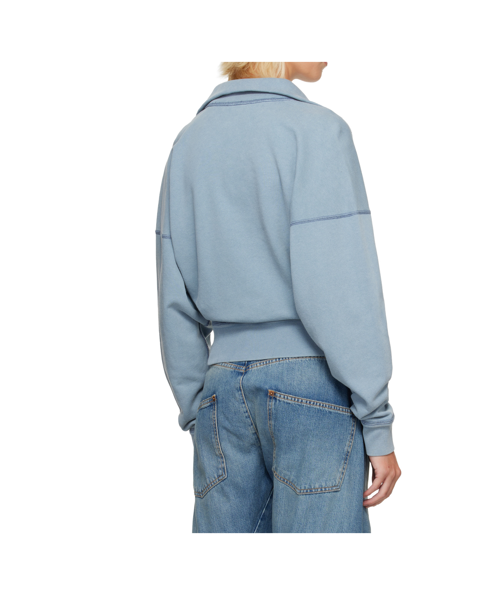 Isabel Marant Étoile Ross Half Zip Cotton Sweatshirt In Blue