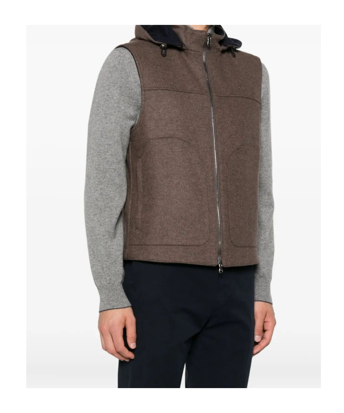 Barba Napoli Sleeveless Vest In Brown