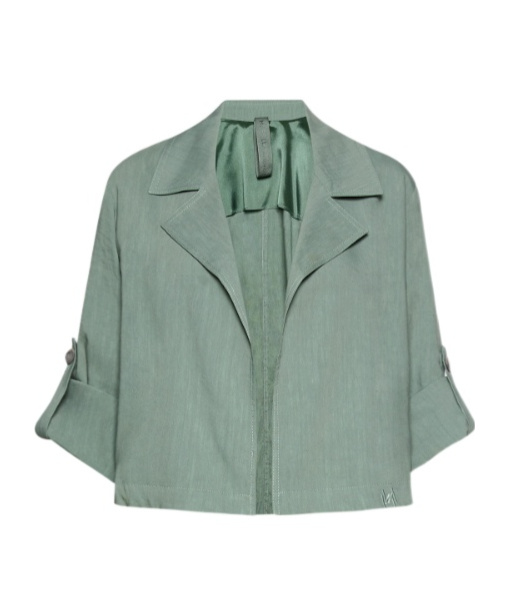 Marella Stretch Viscose And Linen Jacket In Green