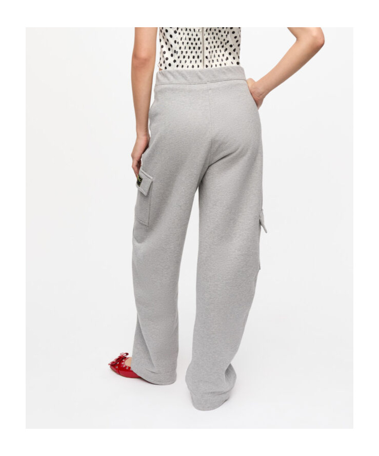 Ganni Logo-patch Track Trousers In Gray