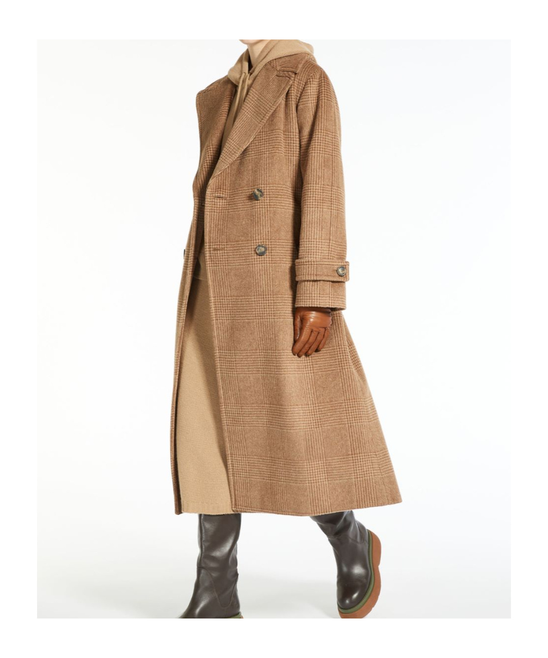 Weekend Max Mara Wool Alpaca Double Breasted Coat In Brown