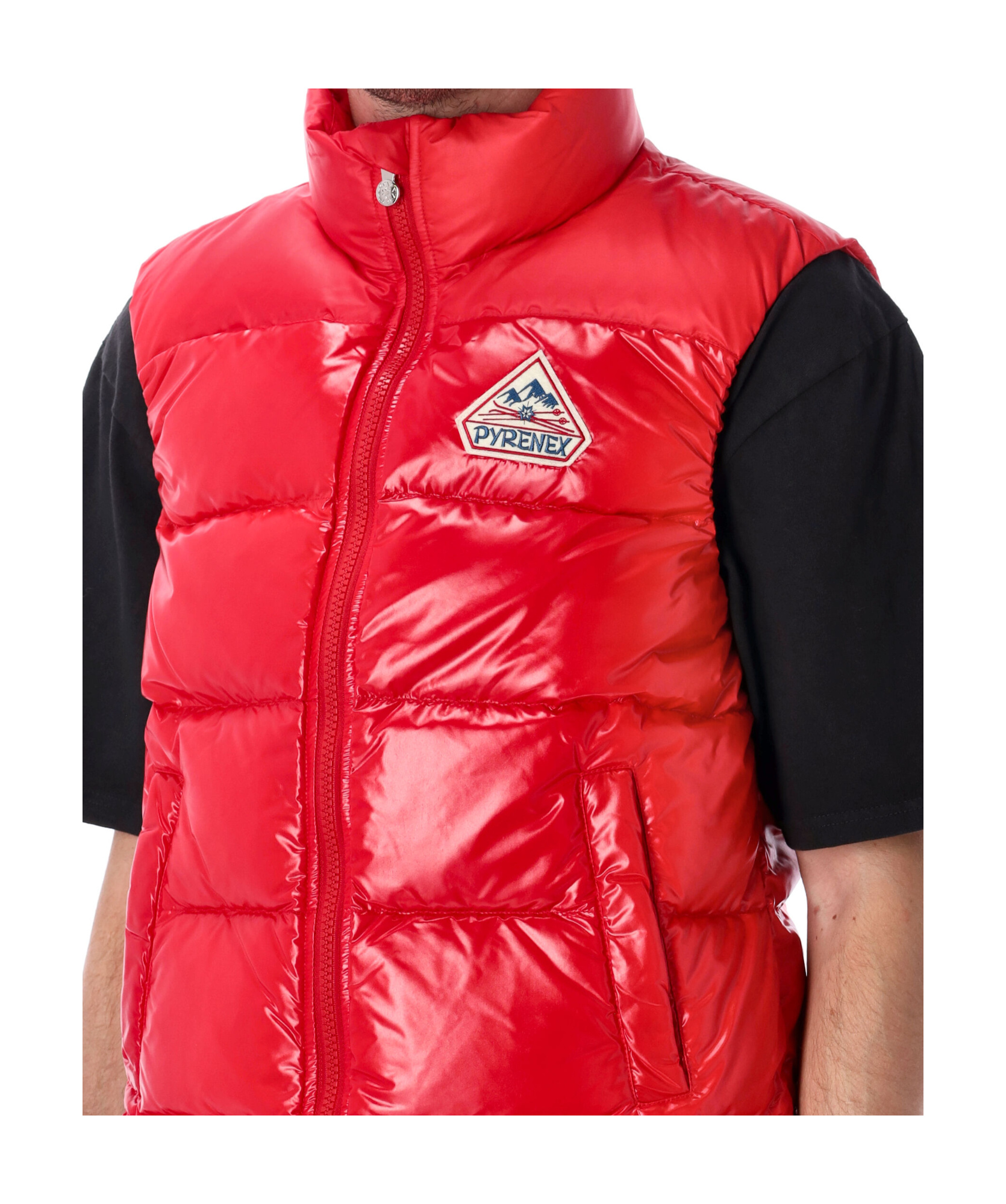 Pyrenex High Collar Sleeveless Vest In Red