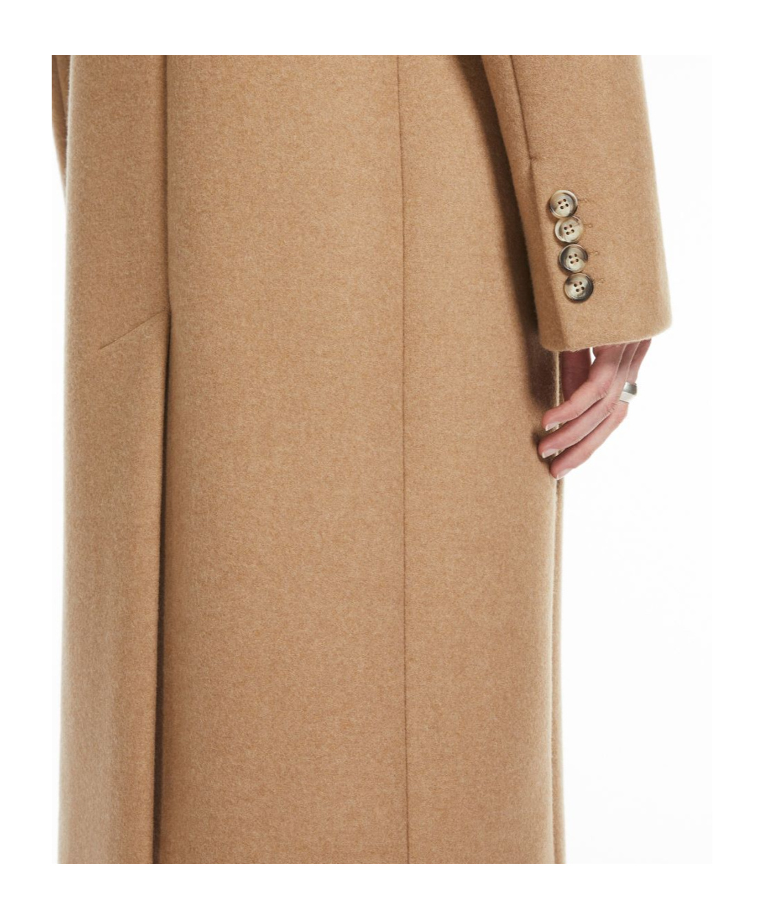 Sportmax Double-breasted Wool Cashmere Coat In Nude