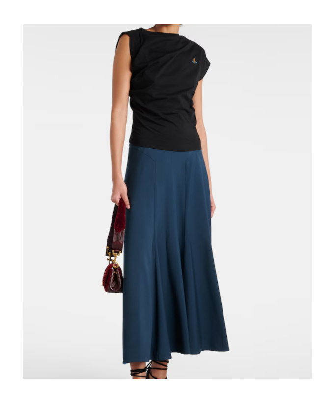 Vivienne Westwood Asymmetric Cotton Top In Black