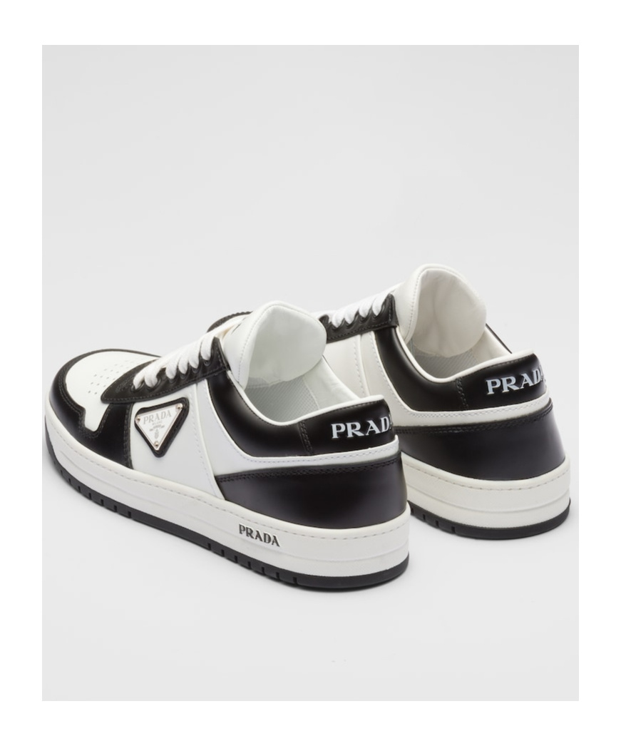 Prada Downtown Sneaker Aus Perforiertem Leder In White