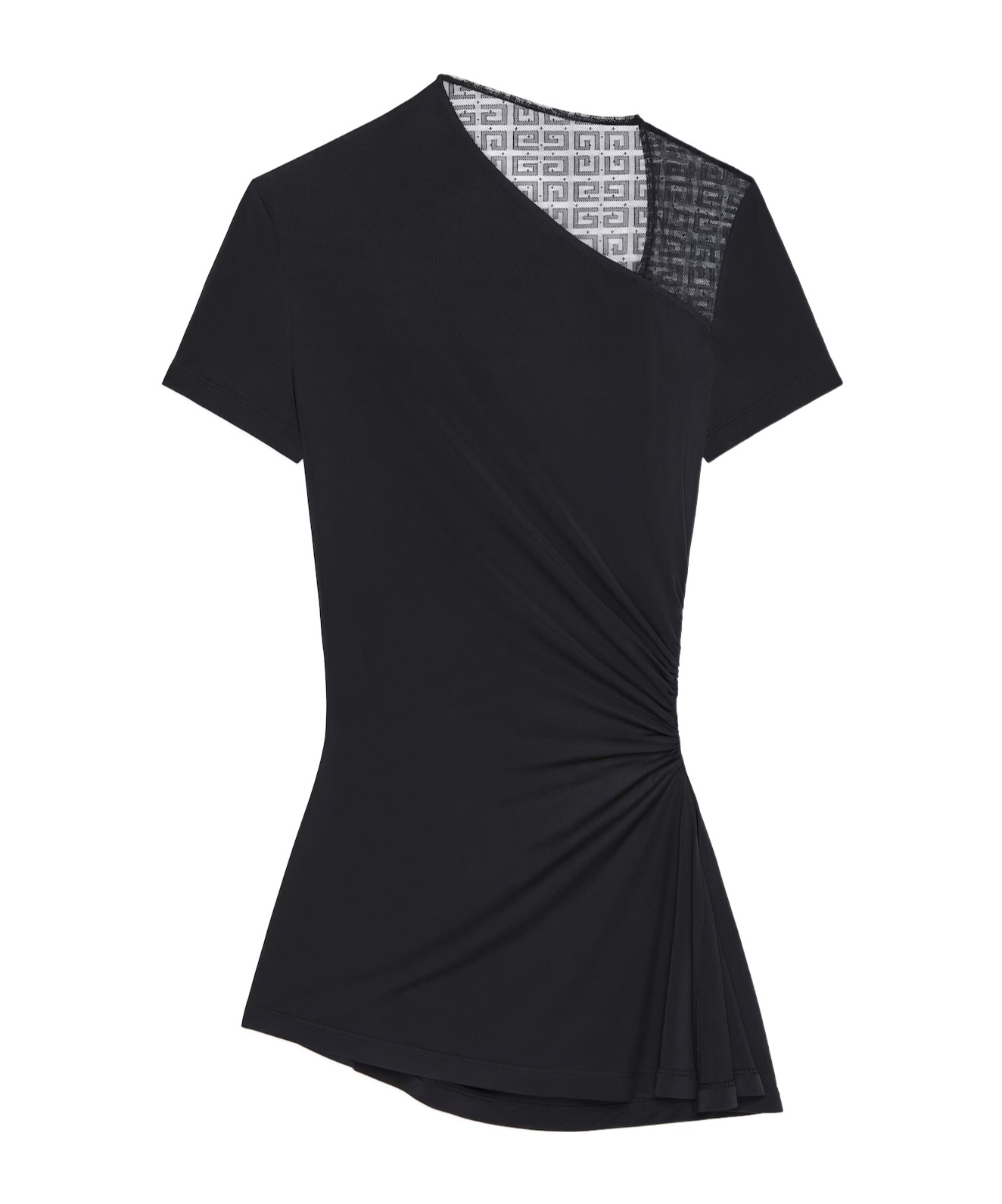 Givenchy 4g Mesh Draped Top In Black