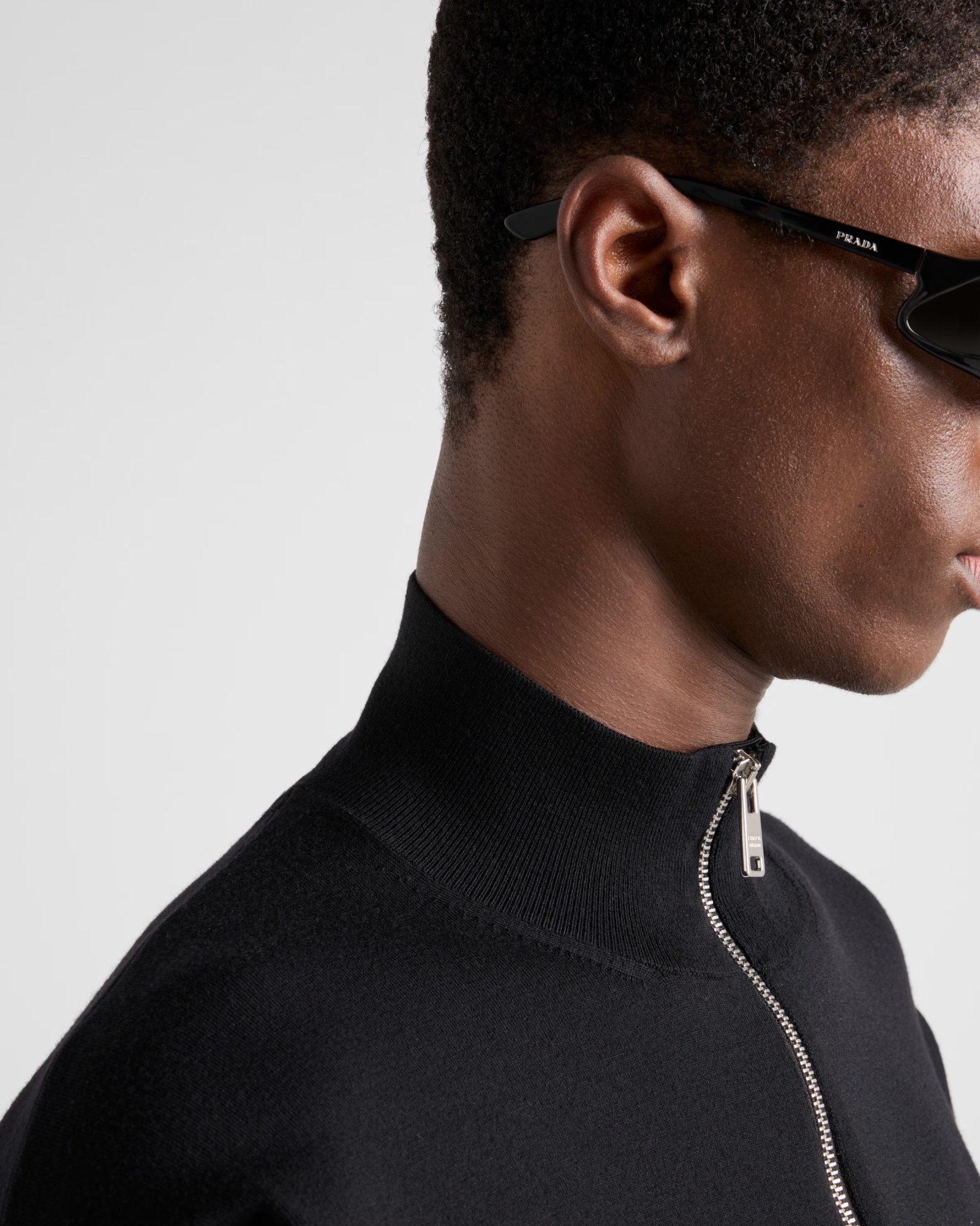 Prada Technical Cotton Blouson Jacket In Black