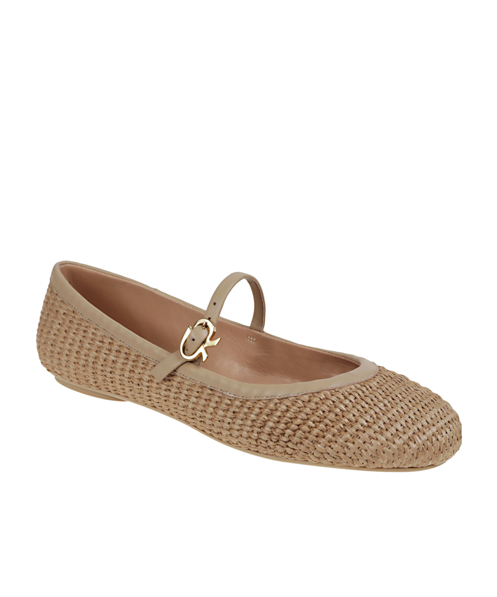Shop Gianvito Rossi Round Head Ballet Shoes In Nude