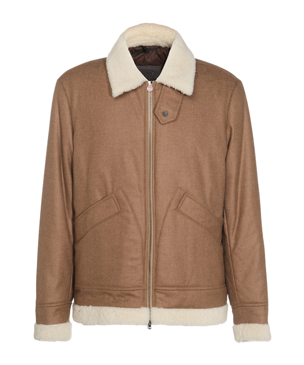 Kiton Shearling Detailing Jacket In Brown