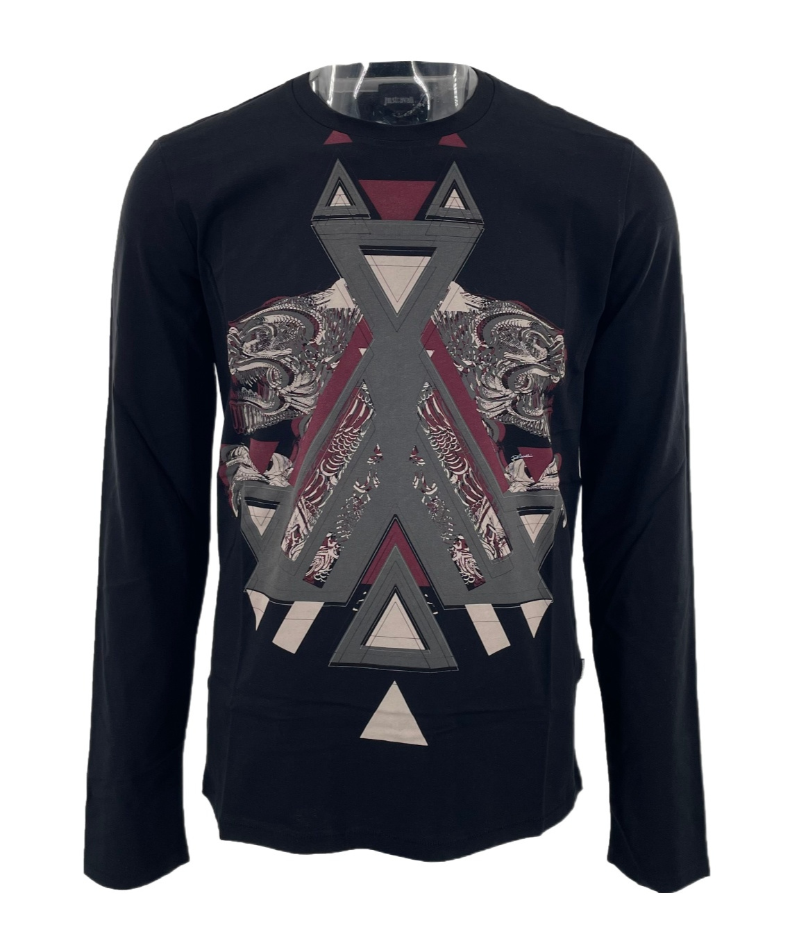 Just Cavalli Pattern Printed Long-sleeved T-shirt In Black