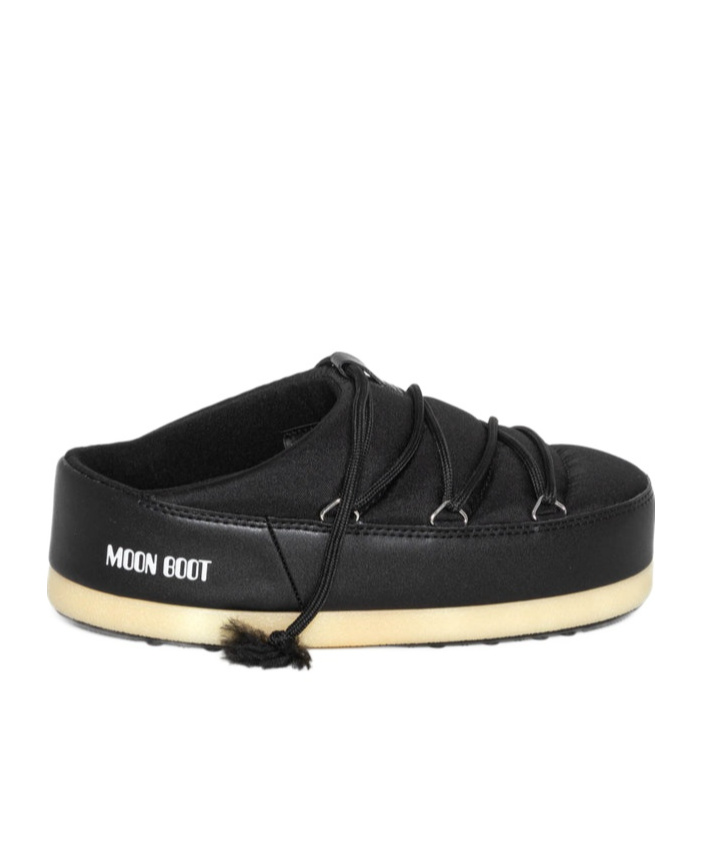 Moon Boot Icon Logo-print Slides In Black