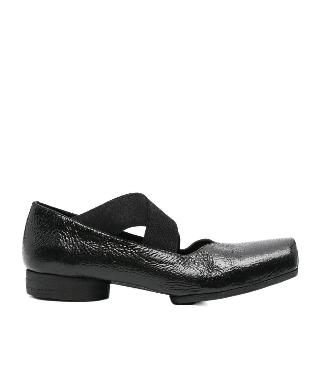 Uma Wang Square Toe Ballet Flats In Bright Black