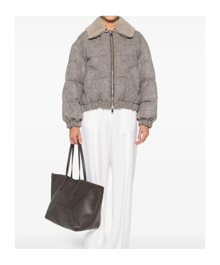 Brunello Cucinelli Lapel Long-sleeved Cotton Coat In Gray