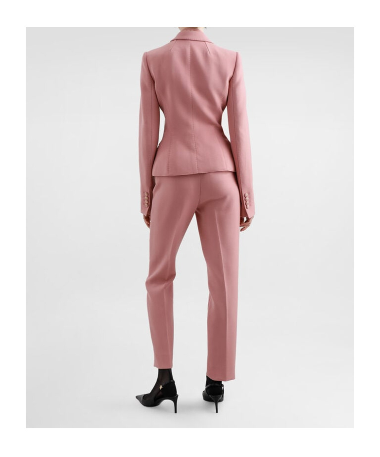 Dolce & Gabbana Fine Cut Pair Of Wool Crepe Trousers In Pink
