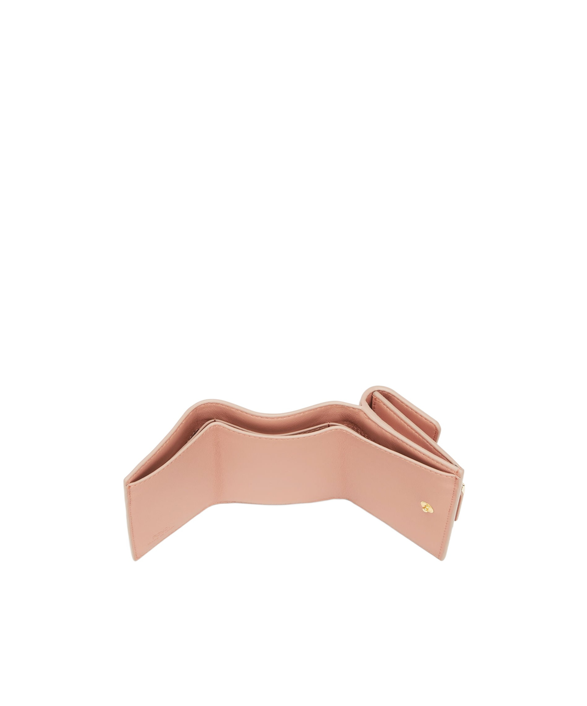 Fendi Baguette Micro Three-fold Wallet In Nude