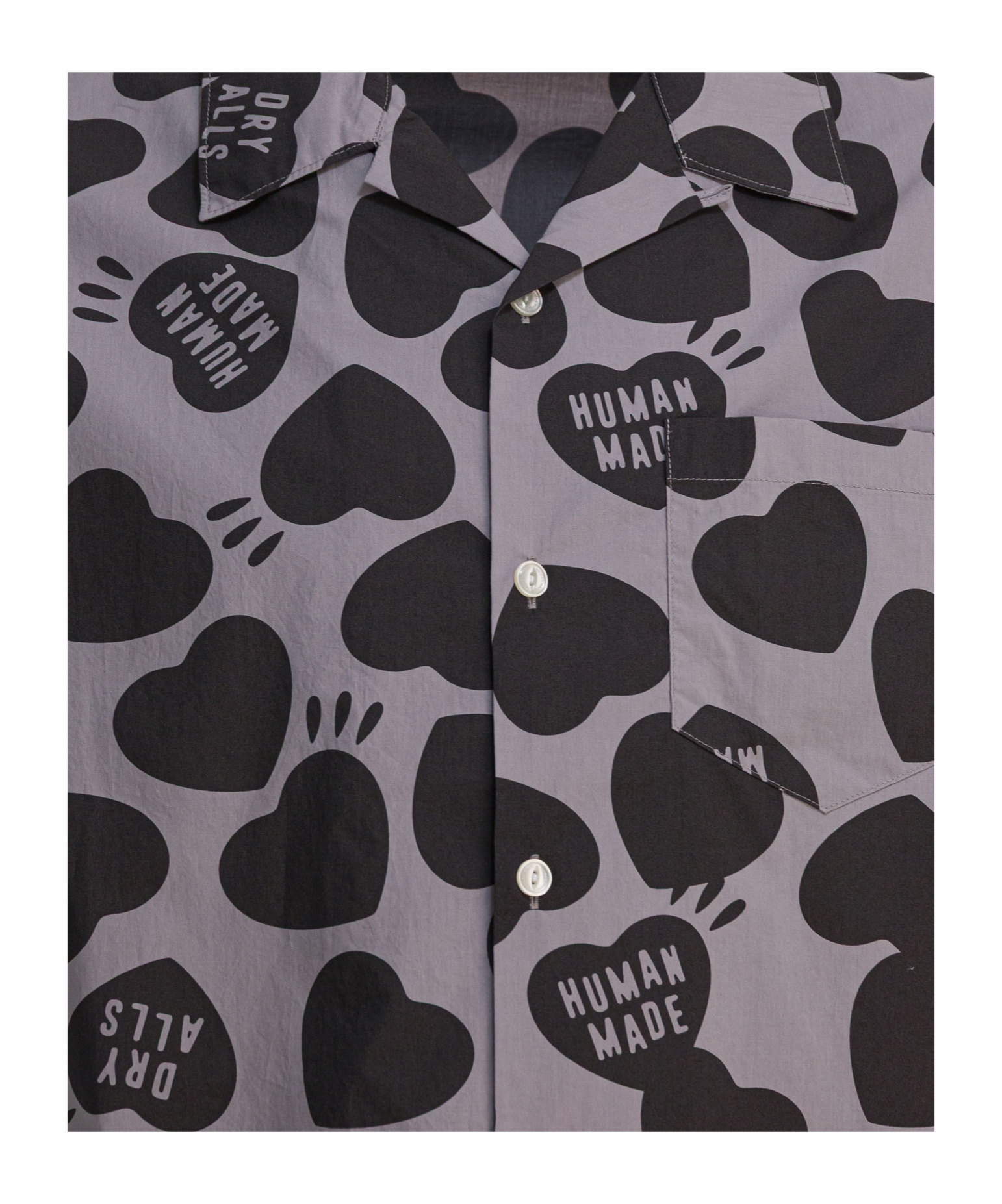Human Made Vacation Heart Graphic Print Shirt In Gray
