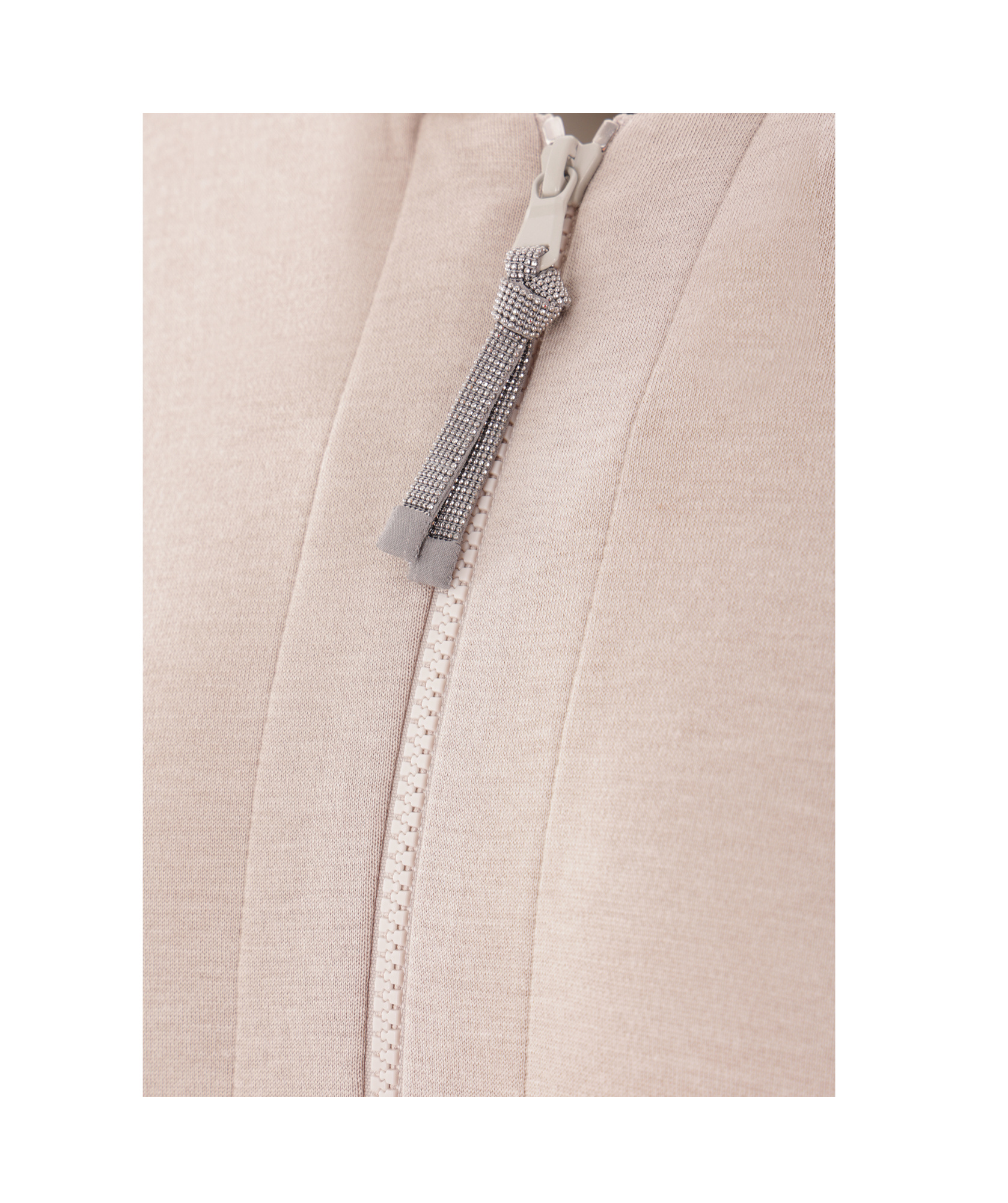 Brunello Cucinelli Monili-embellished Cotton-silk Hoodie In Nude