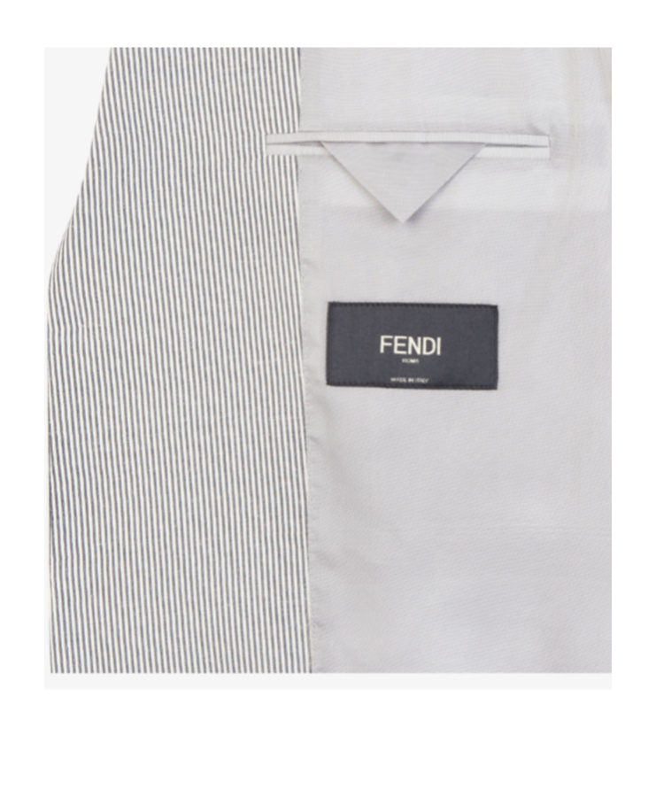 Fendi Sigle-breasted Striped Blazer In White
