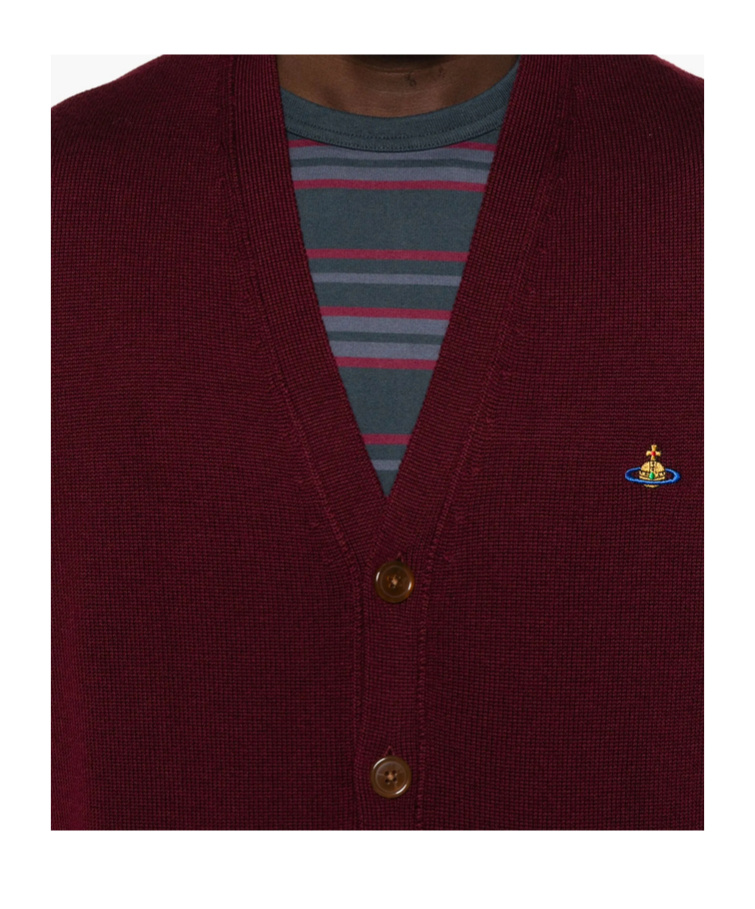 Vivienne Westwood Long-sleeved Knitted Cardigan In Brown