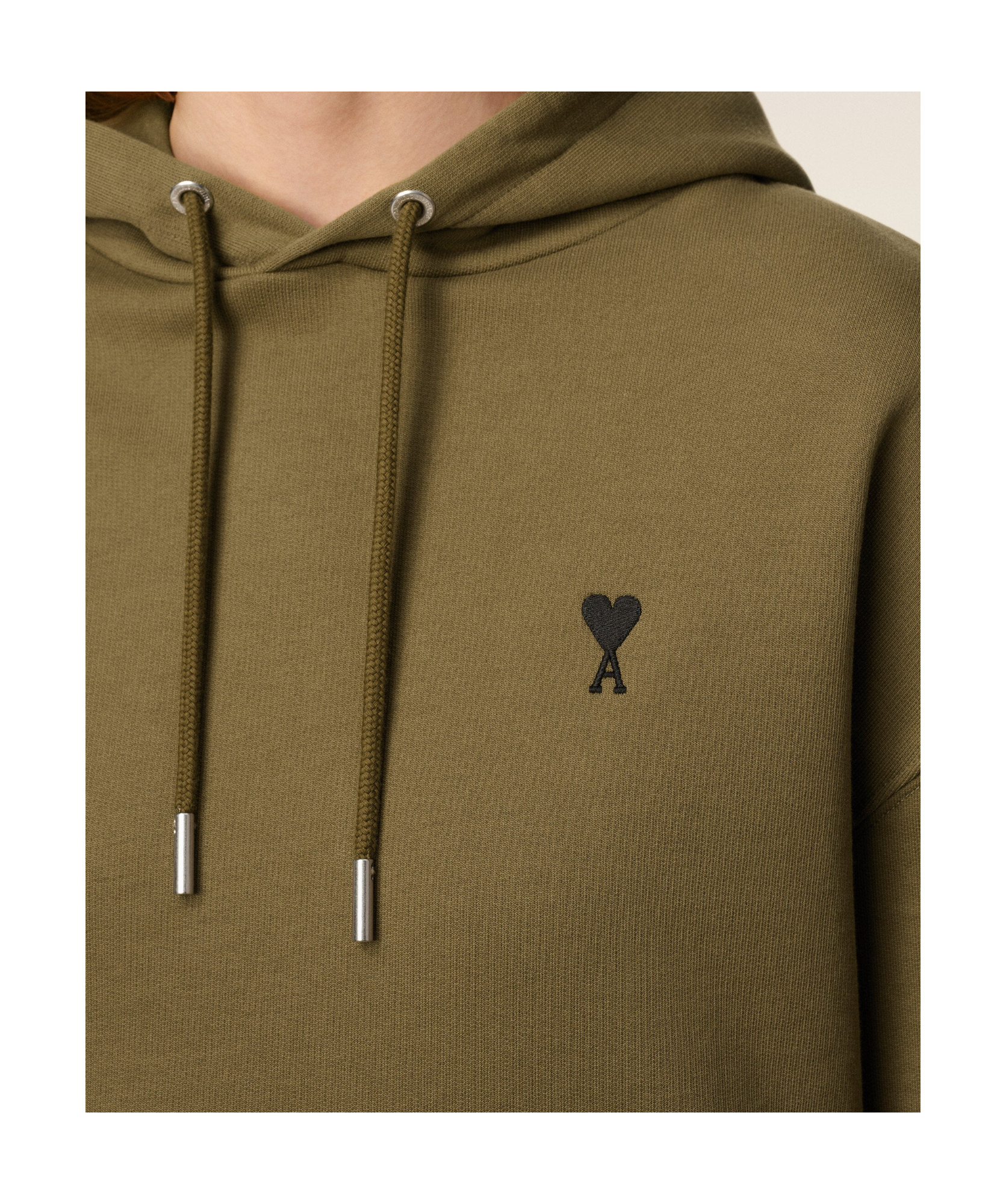 Ami Alexandre Mattiussi Ami Paris Ami De Coeur Logo Embroidered Hoodie In Green