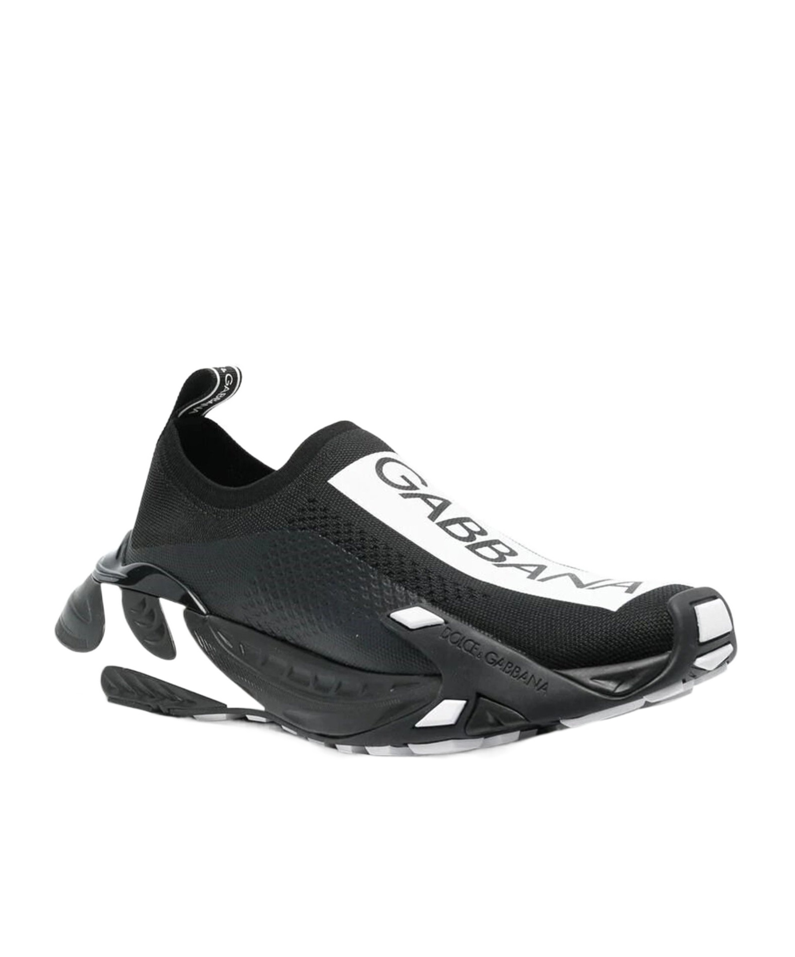 Dolce & Gabbana Round Toe Logo Low-cut Casual Shoes In Black