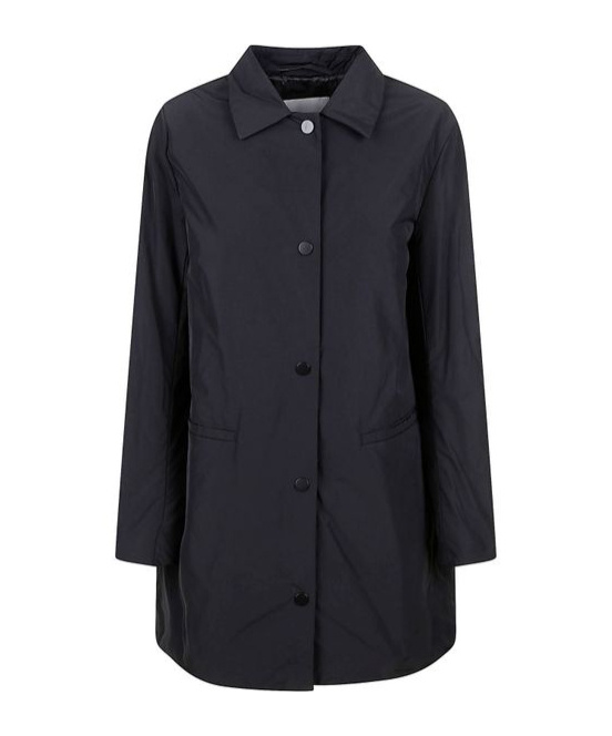 Max Mara Long-sleeved Button-up Coat In Black