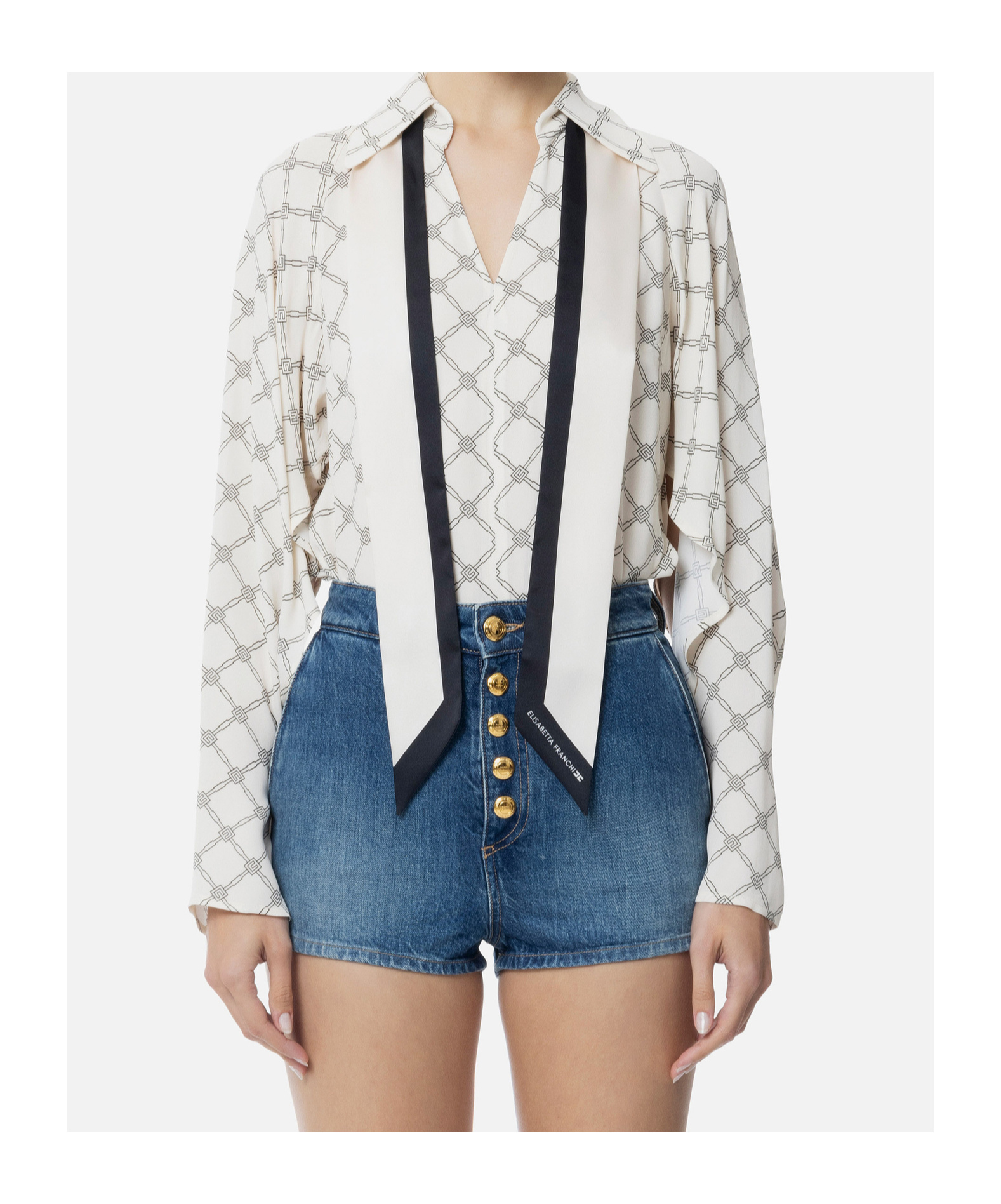 Shop Elisabetta Franchi Georgette Shirt In White