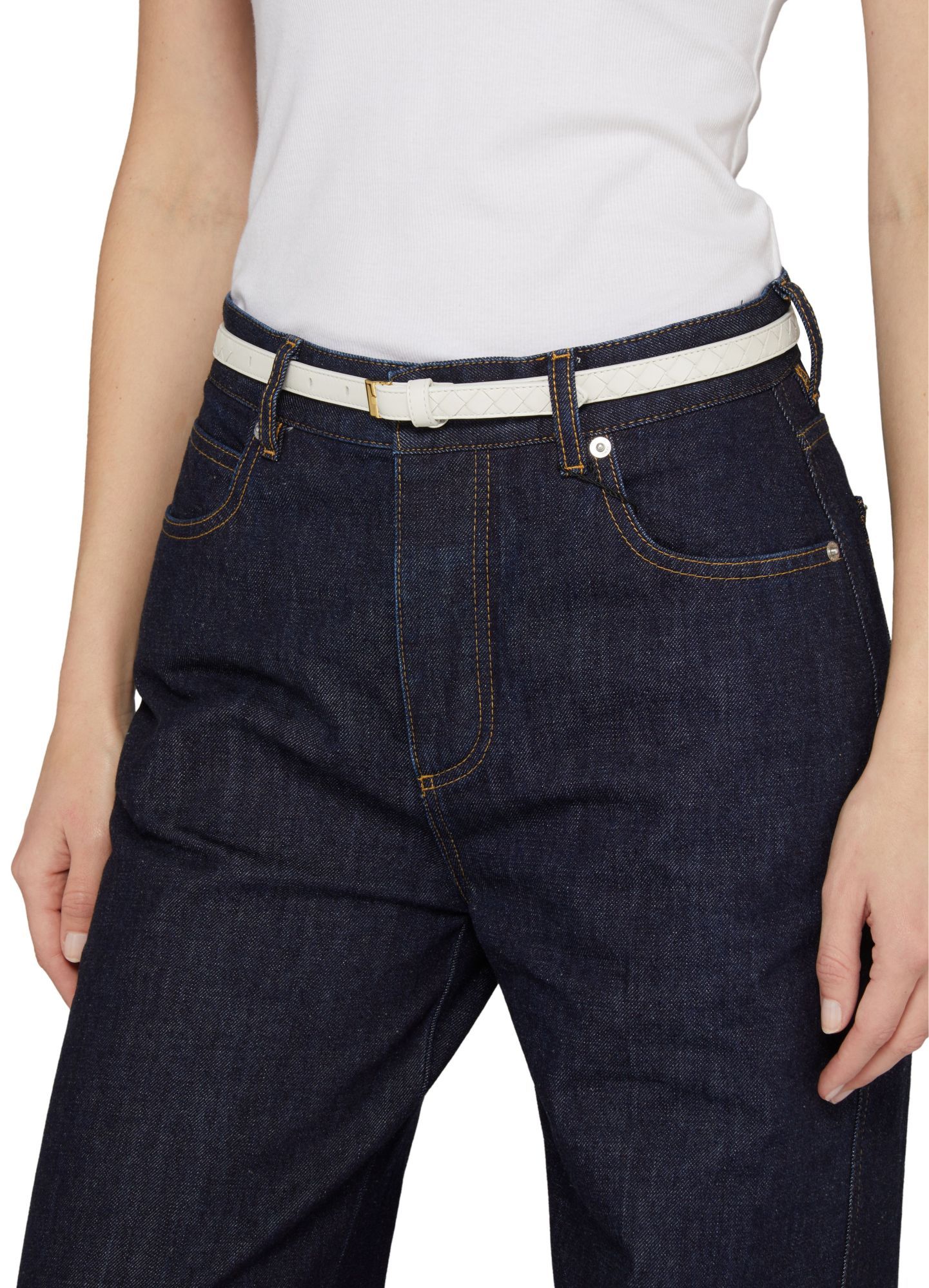 Bottega Veneta Adjustable Waist Belt In White