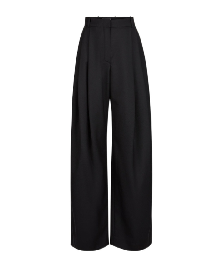 Nina Ricci Pleated Gabardine Trousers In Black