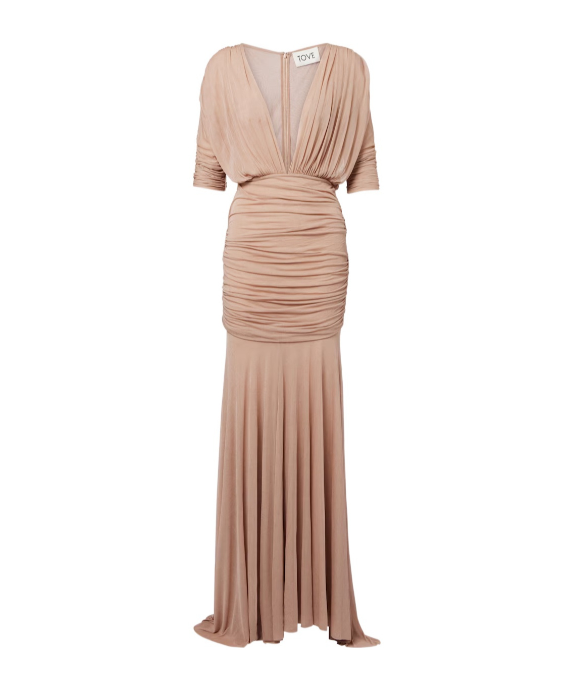 Tove Devi Semi-sheer Maxi Dress In Neutral