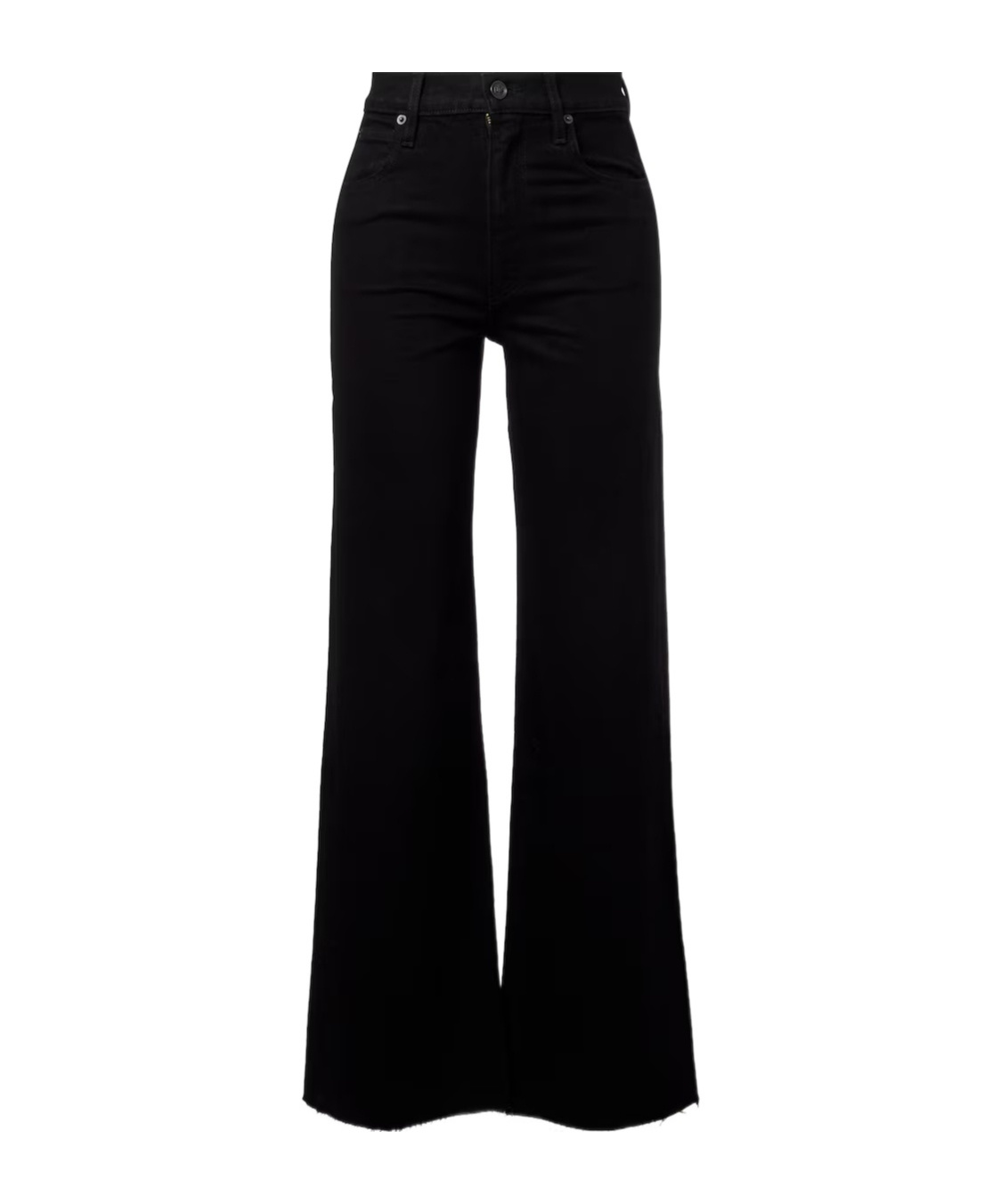 Slvrlake Wide-leg Frayed Denim Trousers In Black