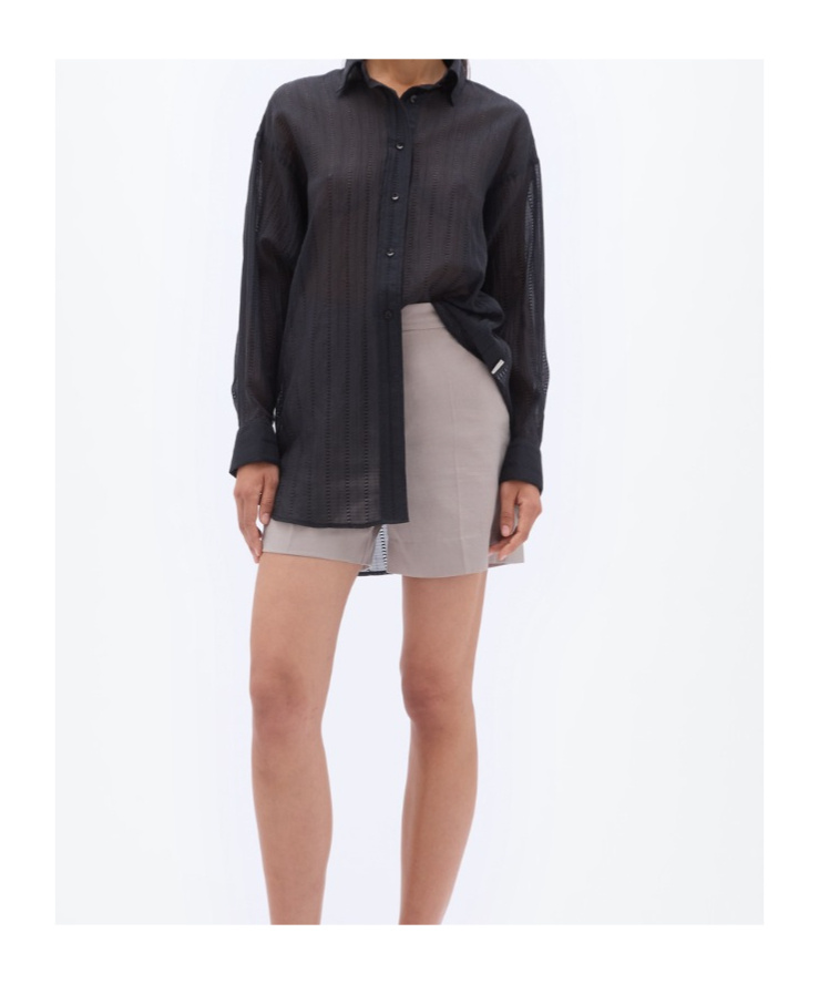 Remain Birger Christensen Perforated Shirt In Black