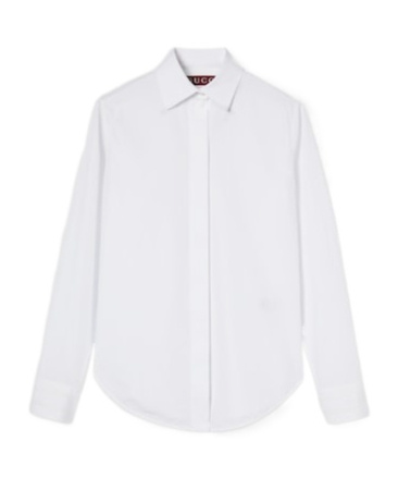 Gucci Cotton Poplin Shirt With Embroidery In White
