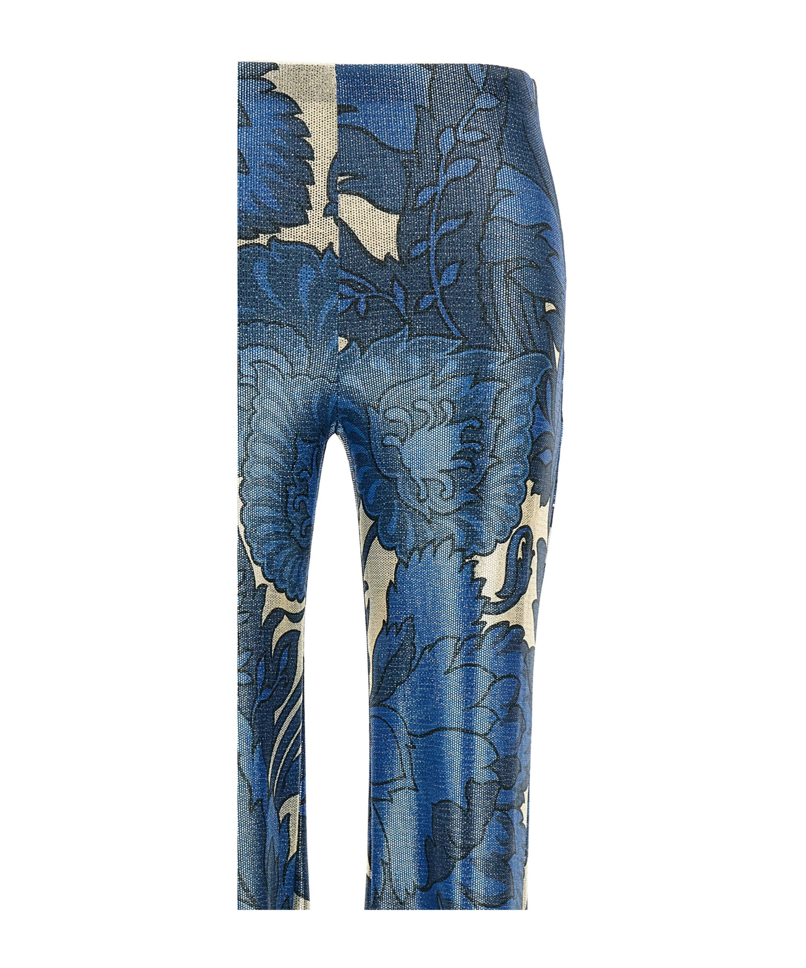 Etro Laminated Trousers In Blue